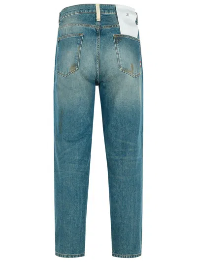 Amish Light Blue Cotton Jeans In Blue