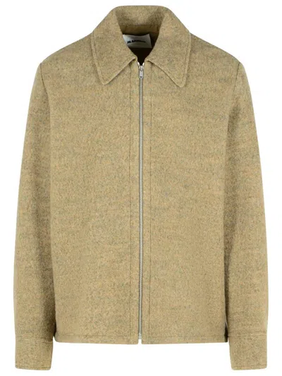 Jil Sander Beige Wool Blend Jacket Men In Neutral