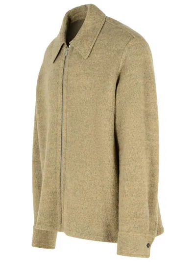 Jil Sander Beige Wool Blend Jacket Men In Neutral