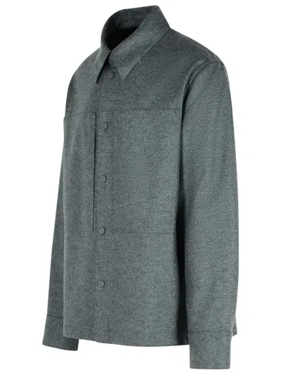 Jil Sander Grey Wool Jacket With Buttons In Gray