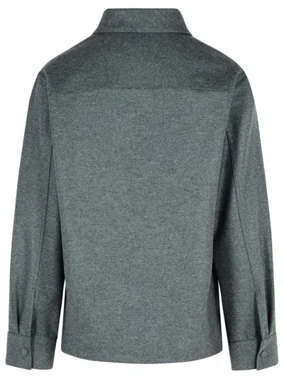 Jil Sander Grey Wool Jacket With Buttons In Gray