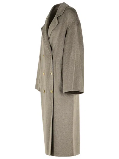 Loulou Studio 'borneo' Melange Mole Cashmere Blend Coat In Gray