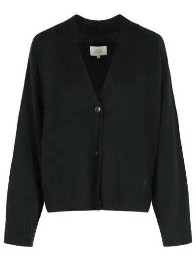 Loulou Studio Zanzibar Cropped Wool-cashmere Cardigan In Black