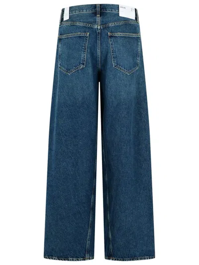 Agolde Five-pocket Denim Trousers In Blue
