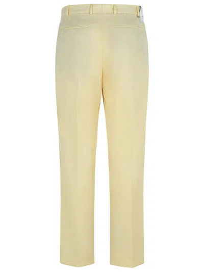 Pt Torino Ivory Virgin Wool Trousers In Neutral