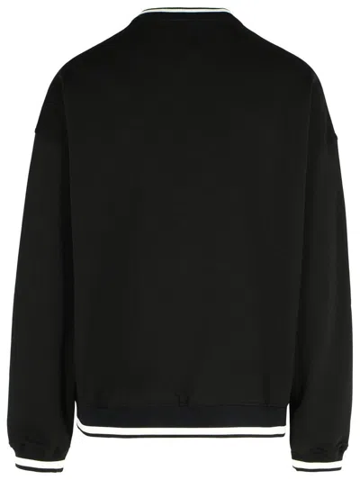 Dolce & Gabbana Crewneck Sweatshirt With Ribbed Cuffs And Hem In Black