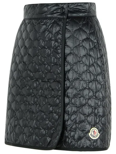 Moncler Padded Mini Skirt With Quilted Pattern. In Black