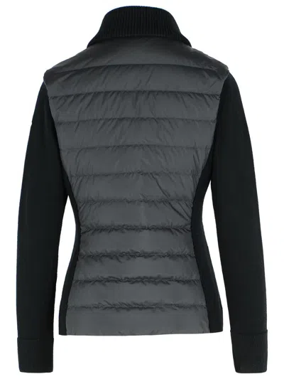Moncler Black Virgin Wool Blend Jacket In Black