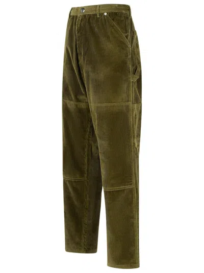 Moncler Corduroy Pants Featuring Pockets In Green