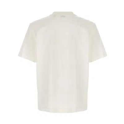 Burberry Men Beige Crewneck T-shirt With Maxi Logo On The Front In Cotton Man In Neutral