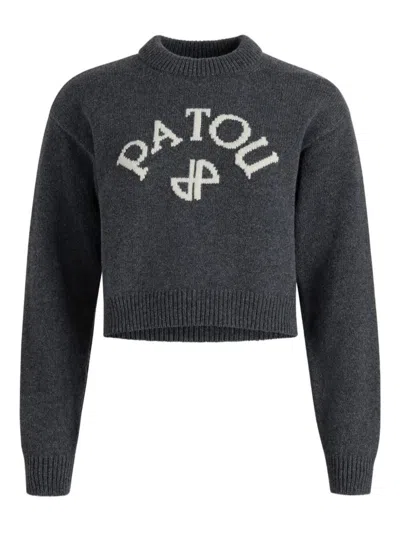 Patou Logo And Jp Monogram Intarsia Wool And Cashmere Jumper Clothing In Gray
