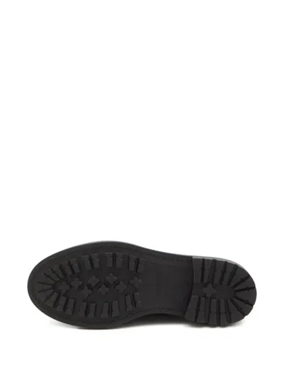Saint Laurent Smooth Leather Linen Derbies Shoes In Black