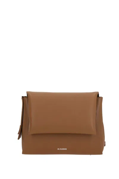 Jil Sander Messenger Brown Leather Crossbody Bag In Brown