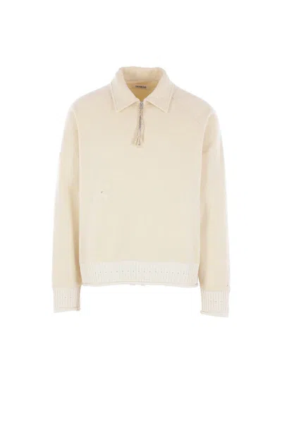 Diomene Half-zip Polo Shirt In White