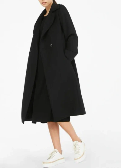 Max Mara Coat With Belted Waist And Side Pockets In Black