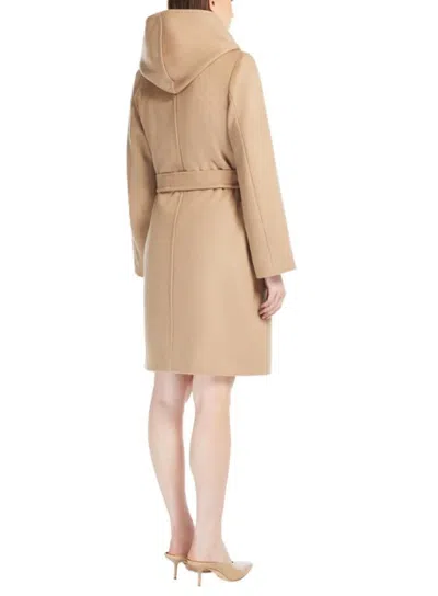 Max Mara Wool Hooded Coat In Gold