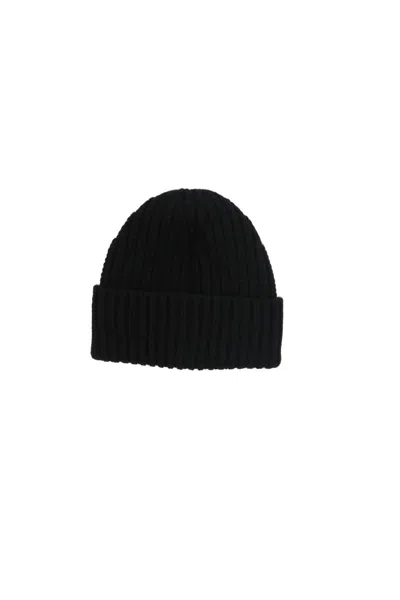 Moncler Ribbed-knit Wool Beanie In Black