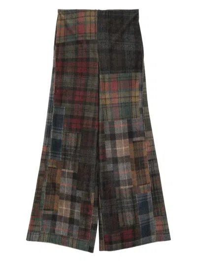 Bye Patchwork Design Trousers In Gray