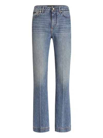 Dolce & Gabbana Blue Cotton Jeans In Blue