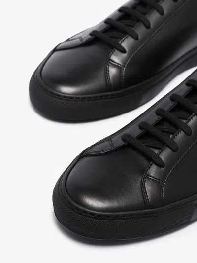 Common Projects Bball Low Bumpy Leather Sneakers In Black