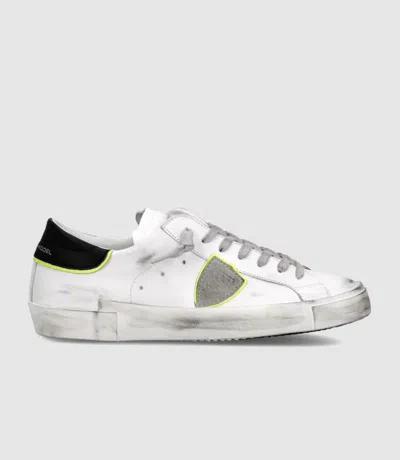 Philippe Model Paris Worn-look Low-top Sneakers In White