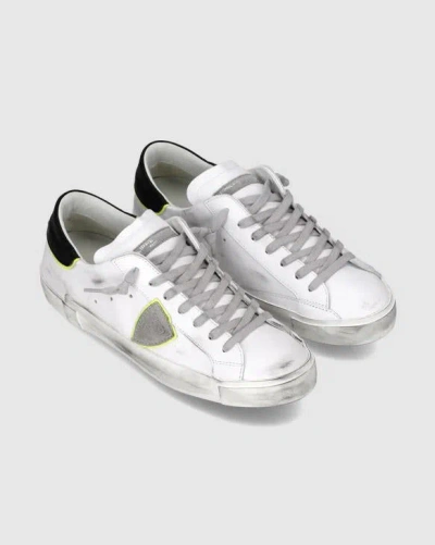 Philippe Model Paris Worn-look Low-top Sneakers In White