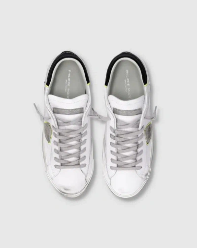 Philippe Model Paris Worn-look Low-top Sneakers In White