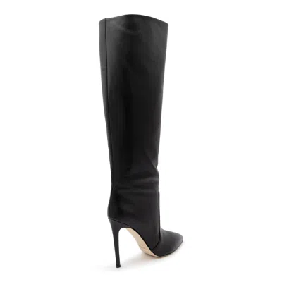 Paris Texas Arrow Toe Stiletto Boots In Black Leather