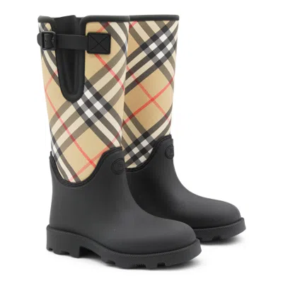 Burberry Rubber Rain Boots In Black