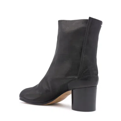 Maison Margiela Black Leather Tabi Boots In Black