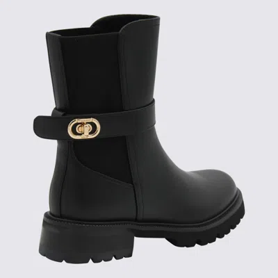 Twinset Twin-set Black Polyurethane Boots In Multi