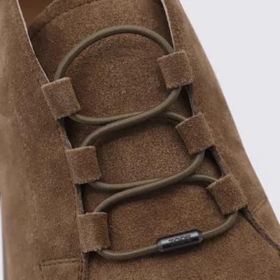 Tod's Leather Ankle Boots Suitable For Desert Terrain In Brown
