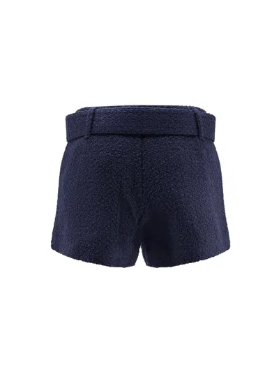 Self-portrait Bouclé Miniskirt With Shorts In Blue