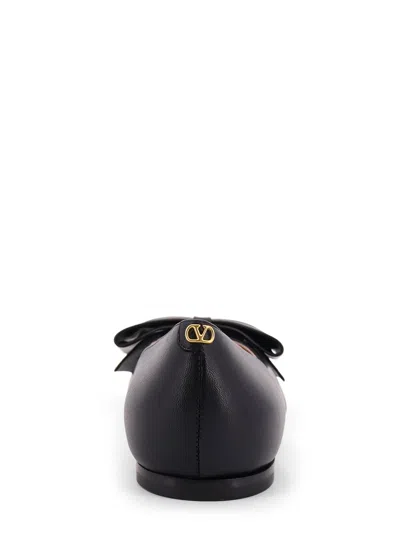 Valentino Leather Ballerinas With Iconic Bow Detail In Black