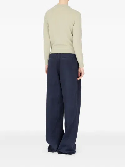 Maison Margiela Wool Buttoned Crew Neck Cardigan In Neutral