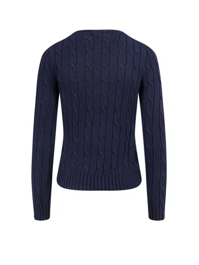 Polo Ralph Lauren Blue Cable-knit Cotton Crewneck Sweater In Blue