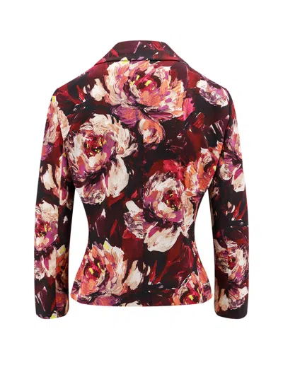 Dolce & Gabbana Floral-print Fitted-waistline Blazer In Multi
