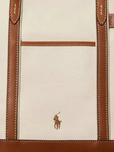 Polo Ralph Lauren Canvas Shoulder Bag With Leather Profiles