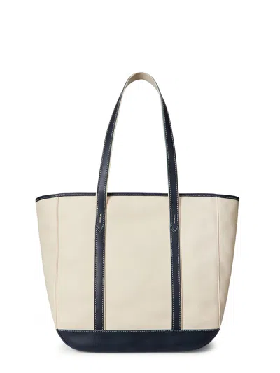 Polo Ralph Lauren Canvas Shoulder Bag With Leather Profiles