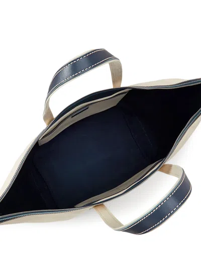 Polo Ralph Lauren Large Leather-trimmed Cotton-blend Canvas Tote