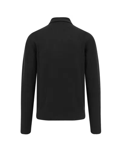 Burberry Men Cashmere Polo Sweater In Black
