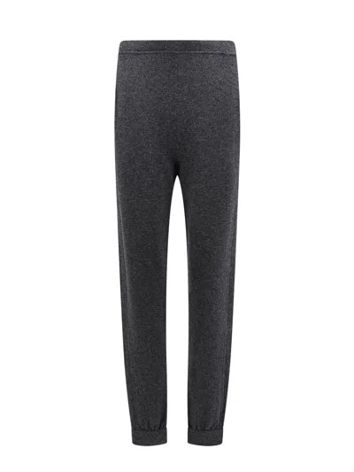 Saint Laurent Signature Cashmere Leggings In Gray