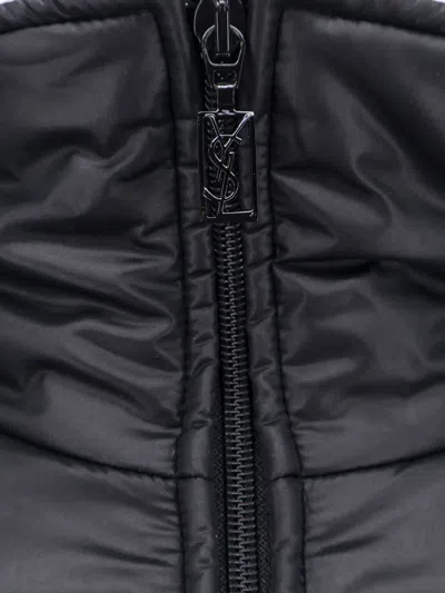 Saint Laurent Cassandre Padded And Quilted Nylon Jacket In Black