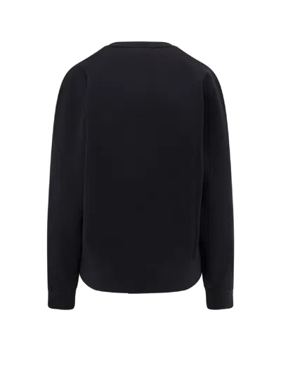 Saint Laurent Certified Cotton Sweatshirt With Cassandre Embroidery In Black