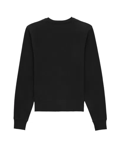 Saint Laurent Certified Cotton Sweatshirt With Cassandre Embroidery In Black