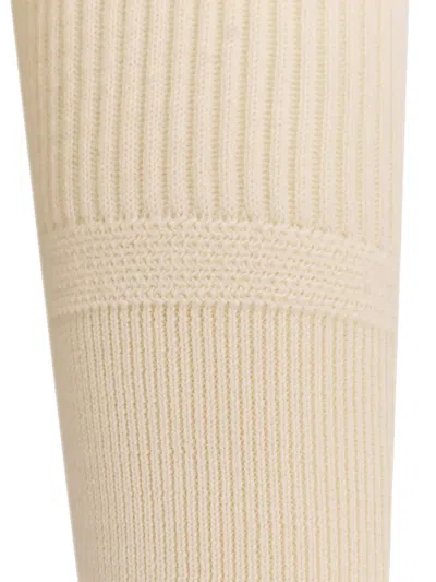 Stone Island Ivory Ribbed Knit Sweater With Crew Neckline In Multi