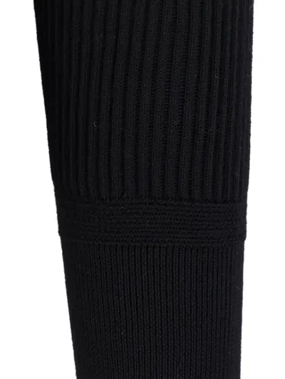 Stone Island Long Sleeve Ribbed Cuff Crew Neck Sweater In Black