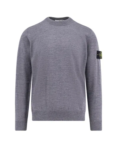 Stone Island Certified Virgin Wool Sweater In Gray