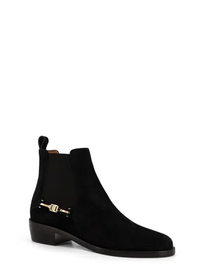 Ferragamo Suede Chelsea Ankle Boots With Elastic Band In Black
