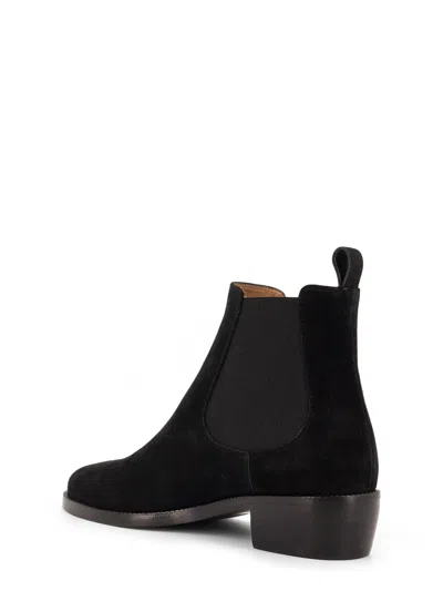 Ferragamo Suede Chelsea Ankle Boots With Elastic Band In Black